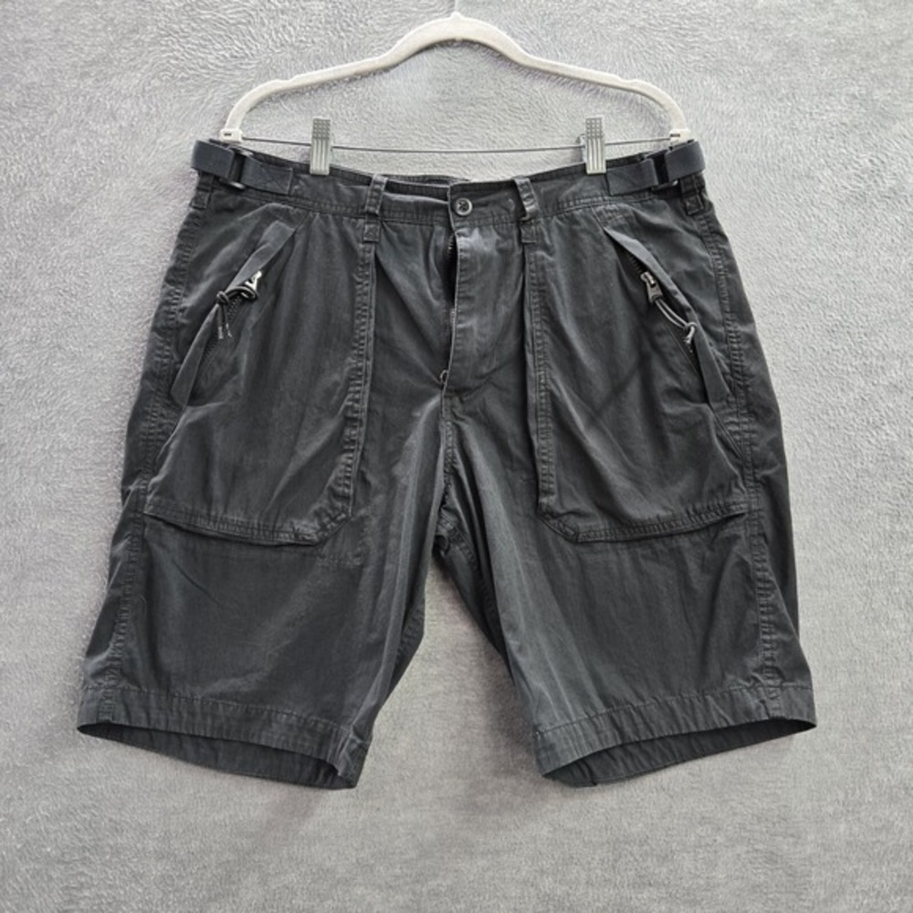 Abercrombie & Fitch Men Shorts 33 Black Military Cargo Pockets Utility Mid Rise